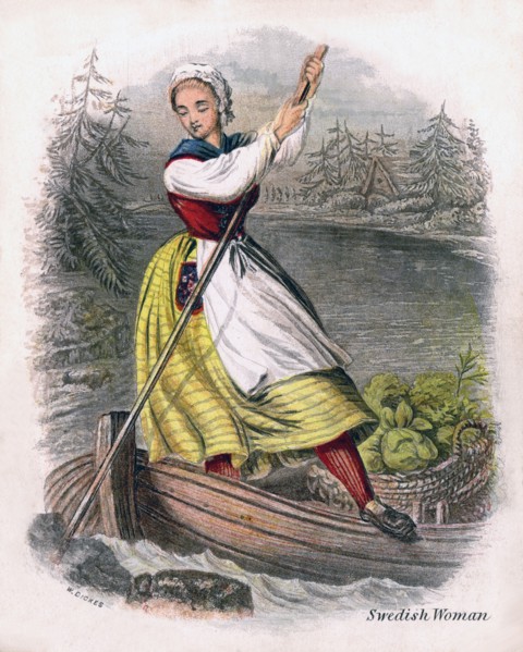 'Swedish Woman Rowing', 1809.Artist: W Dickes
