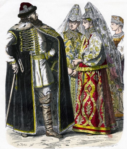 'Traditional Russian Costume', c1850. Artist: Unknown