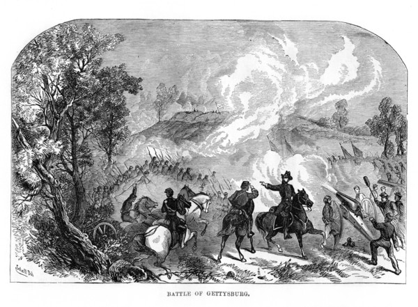 The Battle of Gettysburg, American Civil War, 1-3 July 1863, (1872). Artist: Unknown