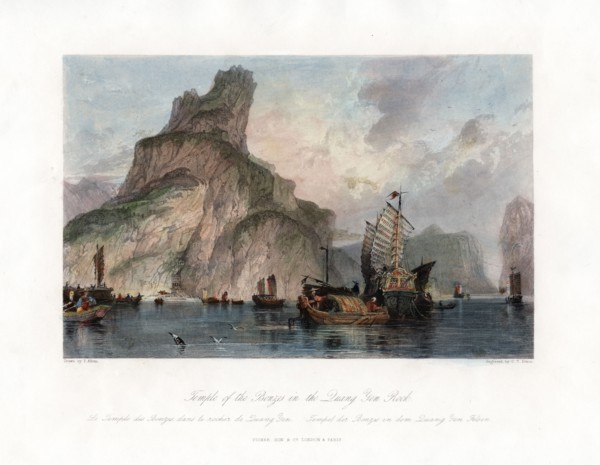 'Temple of the Bronzes in the Quang Yen Rock', China, c1840.Artist: CT Dixon
