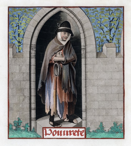 Poverty, c1480, (1843).Artist: Henry Shaw