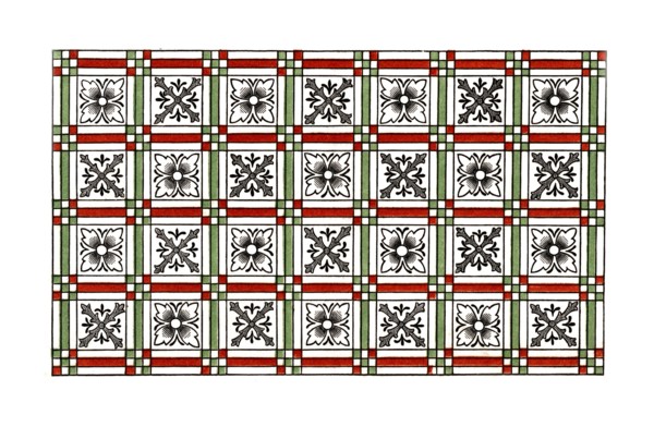 Ornamental pavement, 15th century, (1843).Artist: Henry Shaw