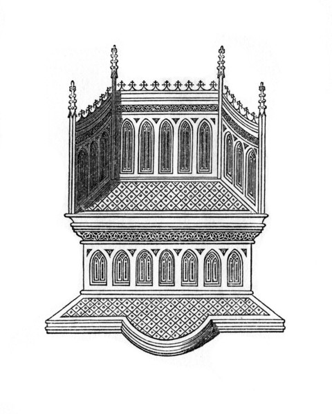 Throne, (1843).Artist: Henry Shaw