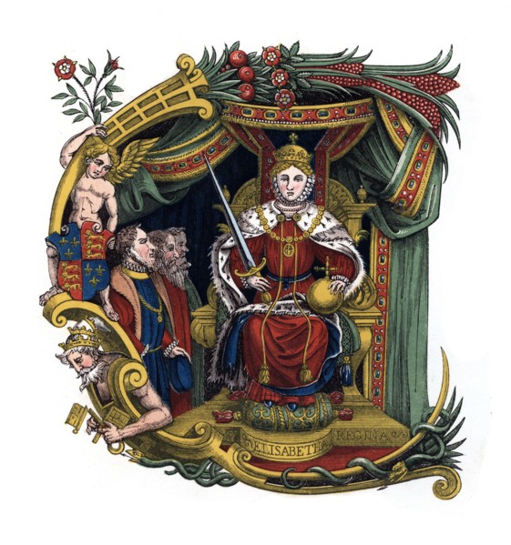 Initial letter 'C', 1563, (1843).Artist: Henry Shaw