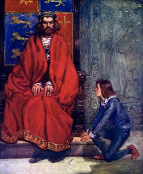 'The little boy knelt before the King and stammered out the story', 1120, (1905). Artist: A S Forrest