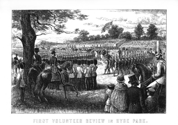 First volunteer review in Hyde Park, London, 1899. Artist: Unknown