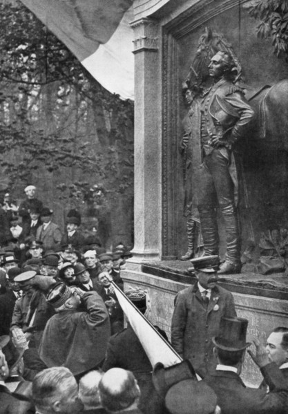 Marshal Joffre's tribute to the Marquis de Lafayette, Prospect Park, Brooklyn, New York, USA, 1917. Artist: Unknown
