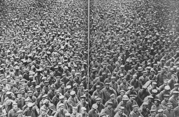 German prisoners captured by the 3rd and 4th British Armies, Somme, France, 21-22 August, 1918. Artist: Unknown