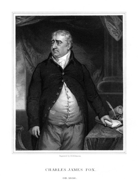 Charles James Fox, British politician, (1833).Artist: H Robinson