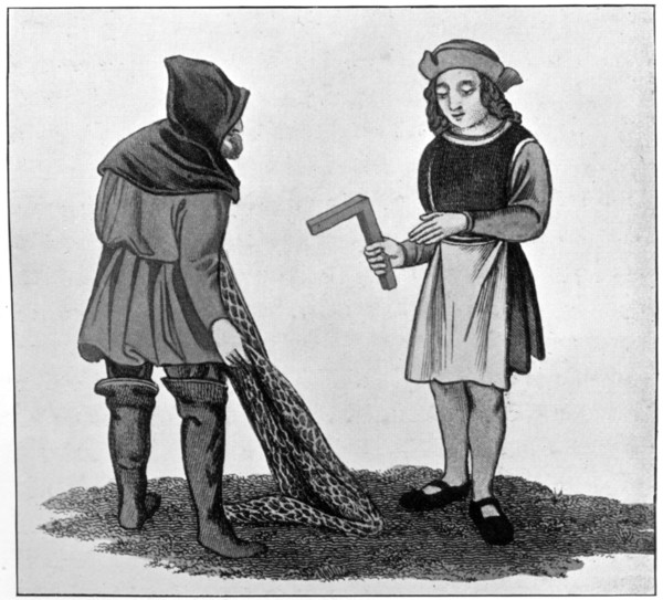Carpenter and fisherman, 15th century, (1910). Artist: Unknown