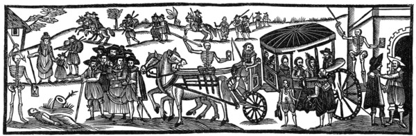 The plague: flight to the country, 1630, (1910). Artist: Unknown