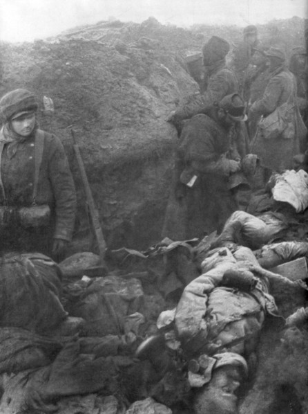 A German trench after an assult by the French 1st Army, France, 1915, (1926). Artist: Unknown