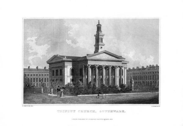 Trinity Church, Southwark, London, 1830. Creator: R Winkles.
