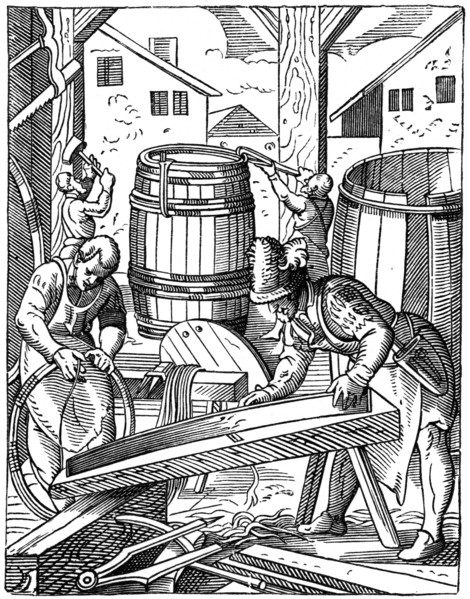 A cooper's workshop, 16th century, (1870). Artist: Jost Amman