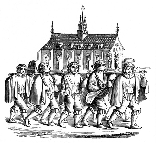 The Corporation of the Goldsmiths of Paris carrying the Shrine of St Genevieve, 17th century, (1870) Artist: Unknown