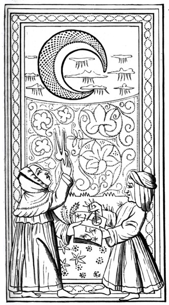 'The Moon', tarot card, 14th century, (1870). Artist: Unknown