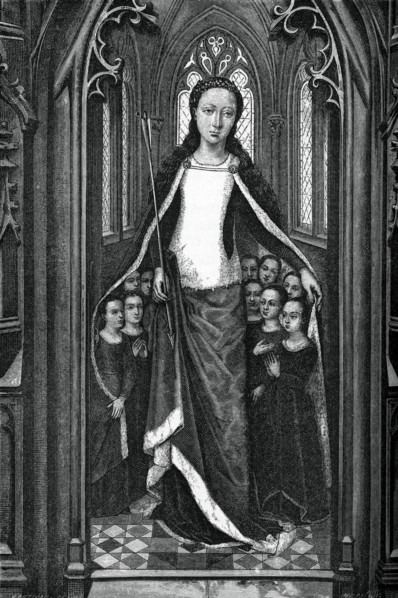 'St Ursula and the Holy Virgins, from the Reliquary of St Ursula', 1489, (1870). Artist: Unknown
