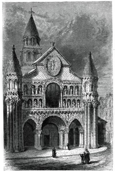 Church of Notre Dame de la Grande, Poitiers, France, 12th century, (1870). Artist: Unknown