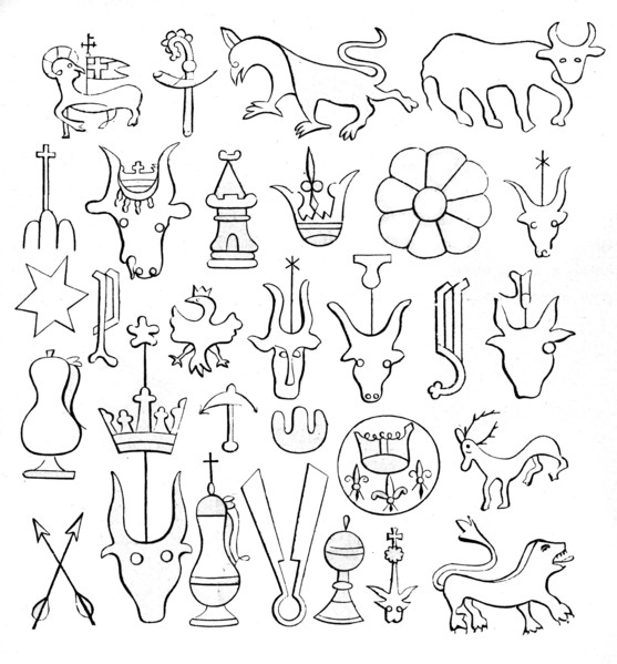 Watermarks on paper, 14th-15th century, (1870). Artist: Unknown