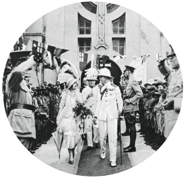 The Duke and Duchess of York visiting the tomb of Admiral Benbow, Kingston, Jamaica, 1927, (1937). Creator: Unknown.