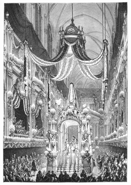 Funeral At Notre Dame, Paris, 1746, (1885).Artist: Charles Nicolas Cochin