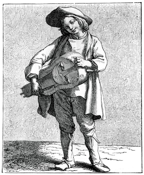 A hurdy-gurdy player, 1737-1742.Artist: Bouchardon