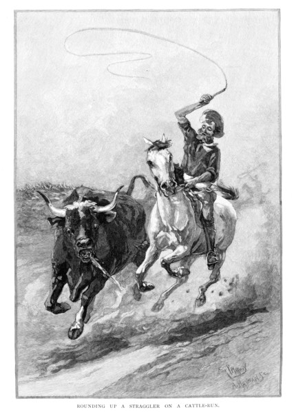 'Rounding Up A Straggler On A Cattle Run', Australia, 1886. Artist: Frank P Mahony