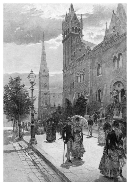 Collins Street East on a Sunday morning, Melbourne, Victoria, Australia, 1886.Artist: WJ Smedley