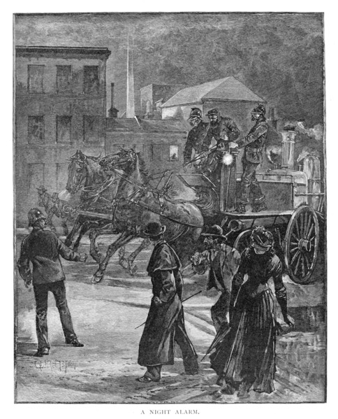 'A Night Alarm', 1886.Artist: Julian Ashton