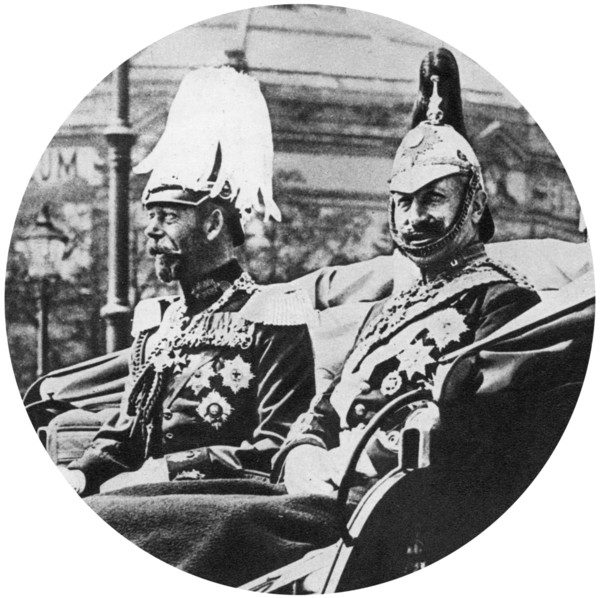 King George V of Great Britain and the German Kaiser, Berlin, 1913. Artist: Unknown