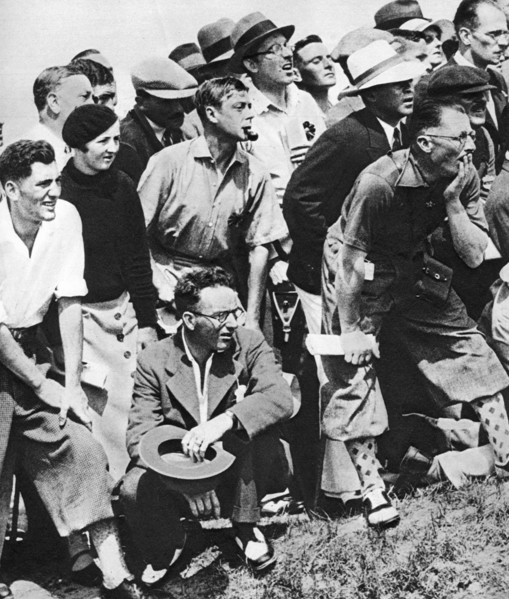 The Prince of Wales smokes a pipe at the Open Golf Championship, St Andrews, c1930s. Artist: Unknown