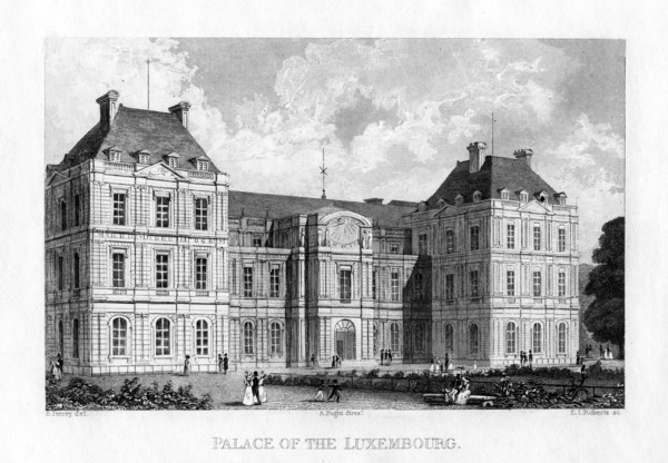 Luxembourg Palace, Paris, c1830. Creator: E I Roberts.