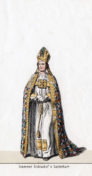 Thomas Cranmer, costume design for Shakespeare's play, Henry VIII, 19th century. Artist: Unknown