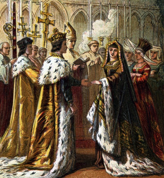 The marriage of Henry VII, 1486, (c1850). Artist: Unknown