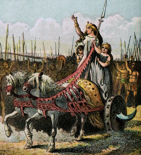 'Boadicea And Her Army', (c1850). Artist: Unknown