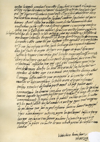 Letter from Mary Queen of Scots to Queen Elizabeth I, Sheffield, 29 October 1571.Artist: Mary Queen of Scots