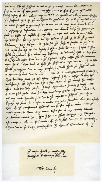 Letter from Sir Thomas More to Henry VIII, 5th March 1534.Artist: Sir Thomas More