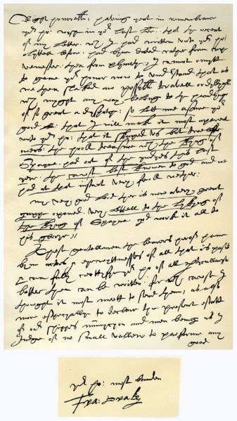 Letter from Sir Francis Drake to William Cecil, Lord High treasurer, 26th July 1586.Artist: Sir Francis Drake
