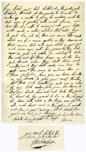 Letter from George Villiers, Duke of Buckingham, to James I, 25th April 1623.Artist: George Villiers, 1st Duke of Buckingham