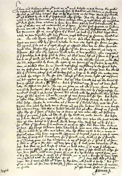 Letter from Dr John Donne to Sir Robert Cotton, c1602.Artist: John Donne