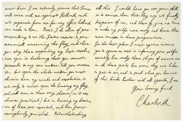 Letter from Charles II to Sir George Downing, Ambassador at the Hague, 16th January 1672.Artist: King Charles II