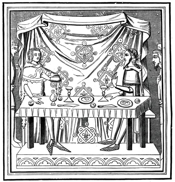 Louis of Taranto instituting the Order of the Holy Ghost, 14th century, (1870). Artist: Unknown