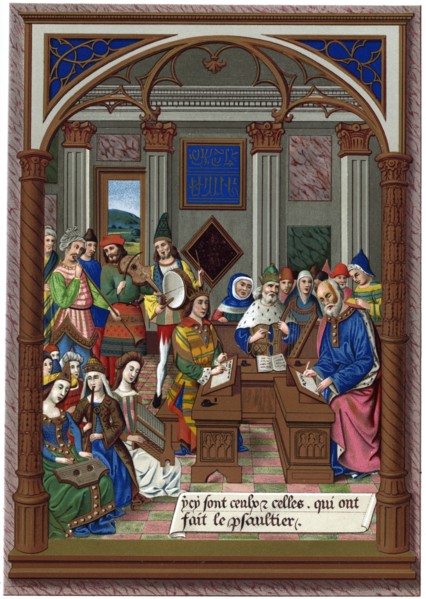 'King Rene and his Musical Court', 15th century, (1870).Artist: Firmin, Didot & Co