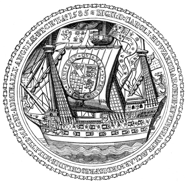 Seal and Autograph of the Lord High Admiral, Charles, Lord Howard of Nottingham, 1585. Artist: Unknown