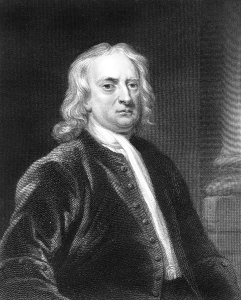 Isaac Newton, English mathematician, astronomer and physicist, (1818).Artist: E Scriven