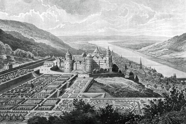 Heidelberg Castle, Germany, in 1620 (1903).Artist: Matthaus Merian