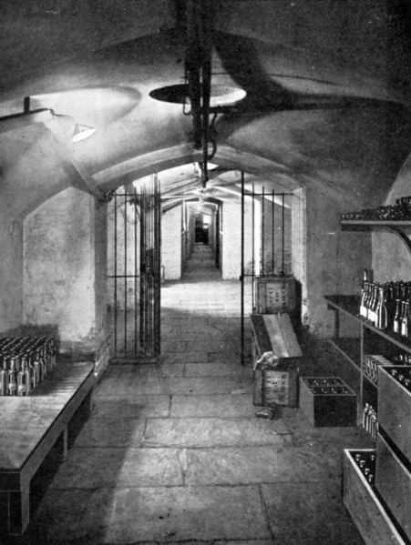 Wine cellars of the House of Commons, Westminster, c1905. Artist: Unknown