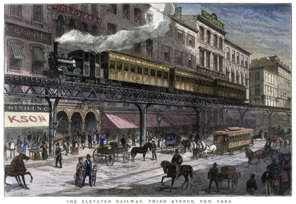 'The Elevated Railway, Third Avenue, New York', 1879. Artist: Unknown