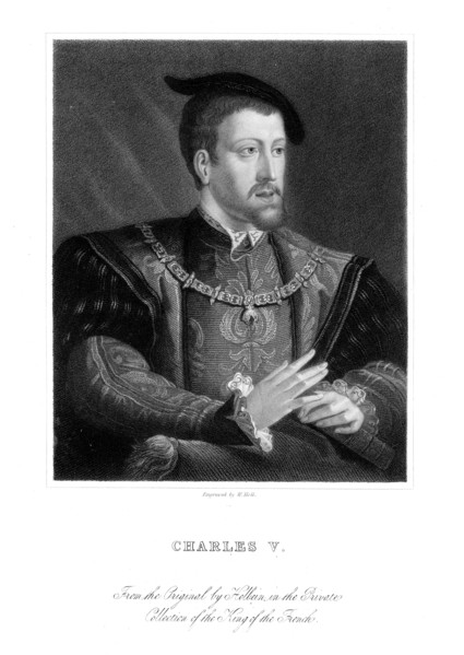 Charles V, King of Spain and Holy Roman Emperor.Artist: W Holl