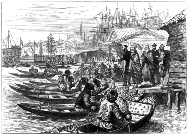'Hiring a Caique, Constantinople', 1877. Artist: Unknown